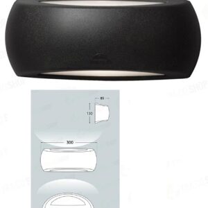 Francy Plafoniera senza viti a vista UP&DOWN E27 6w Natura Nera